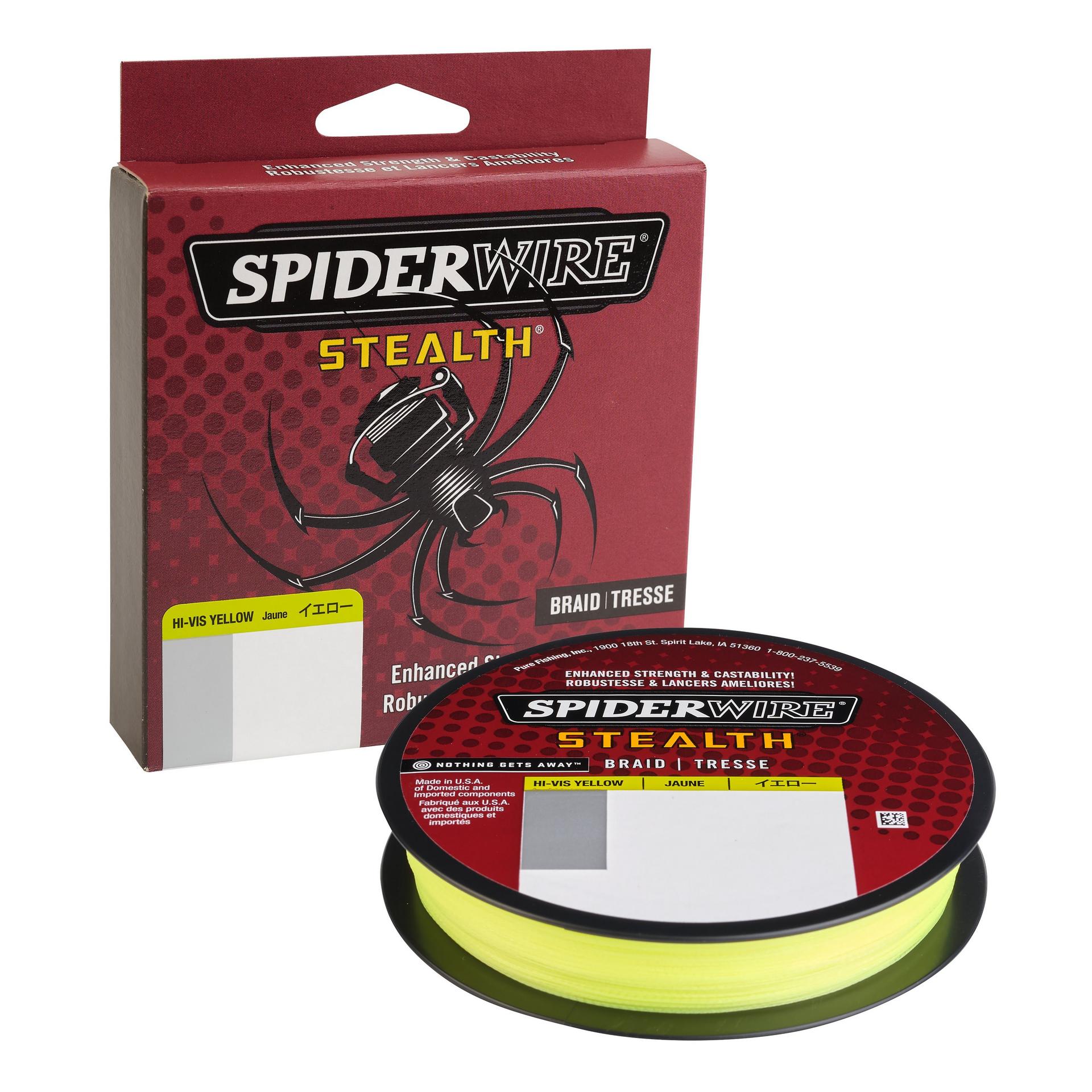 spider braided fishing line Spiderwire Stealth - Hi-Vis Yellow